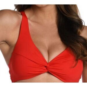 NWT Red Women La Blanca swim top only size 8 convertible straps